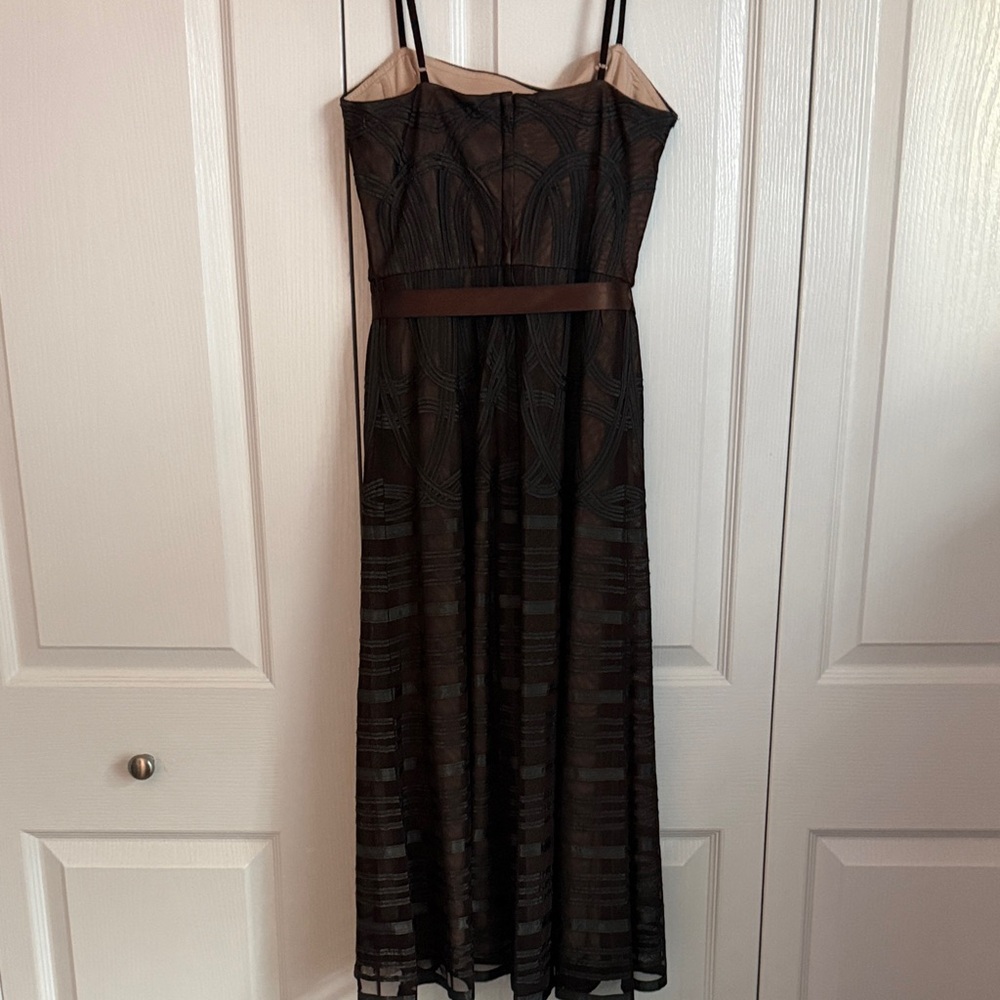 BCBGMaxAzria Black Midi Dress with Lace Overlay - Picture 4 of 5